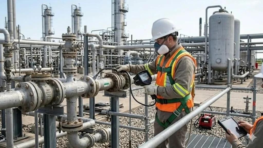 Petrol ve doğal gaz tesisinde VOC ve metan gazı kaçak kontrolü